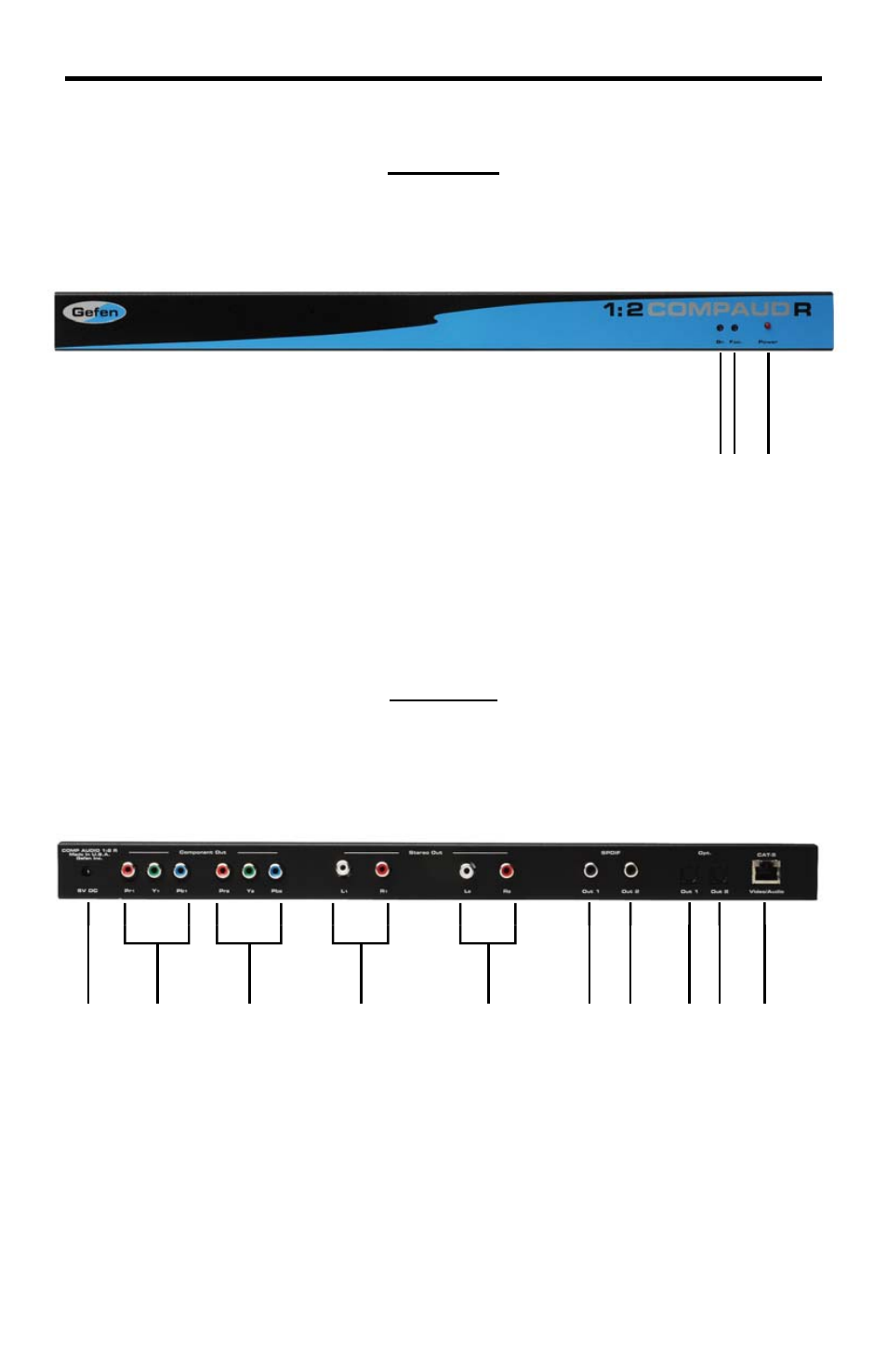 Receiver panel layout | Gefen EXT-COMPAUD-CAT5-142 User Manual | Page 9 / 14