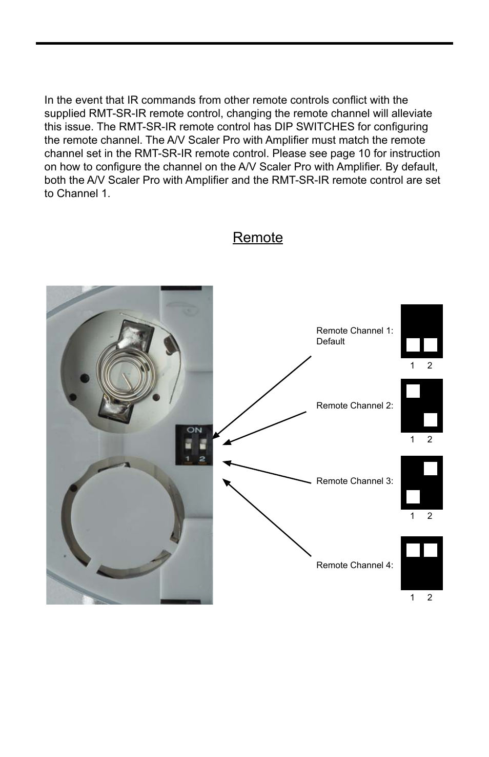 Remote, Rmt-sr-ir code configuration | Gefen EXT-AVSCALER-PRO User Manual | Page 19 / 26