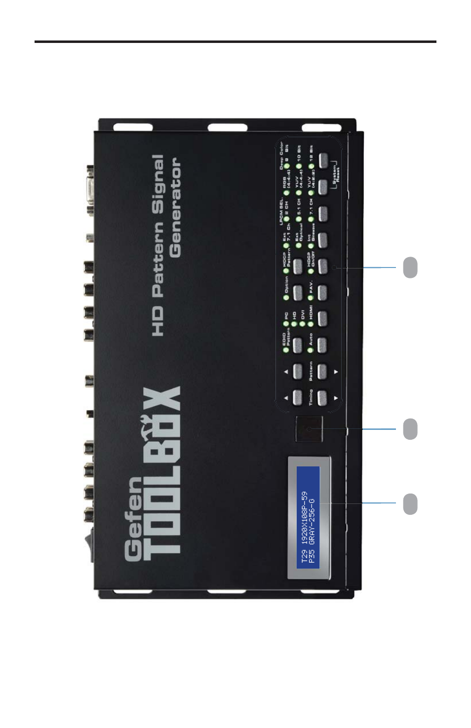 Top panel layout | Gefen GTB-HD-SIGGEN User Manual | Page 10 / 92