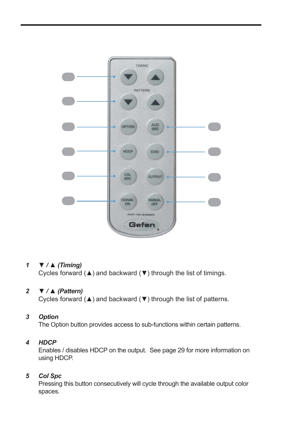 Ir remote control unit | Gefen GTB-HD-SIGGEN User Manual | Page 18 / 92