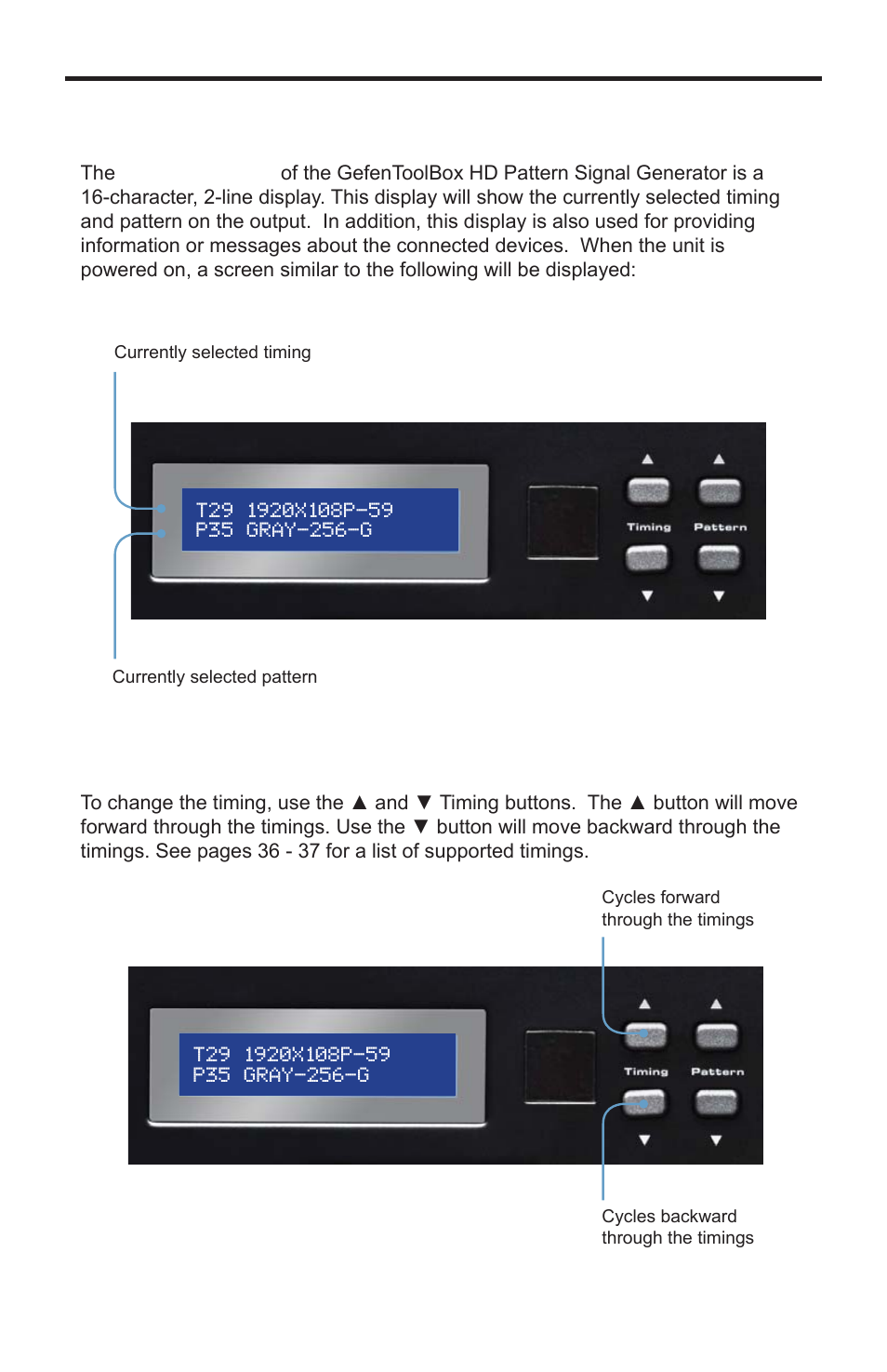 Operating the hd pattern signal generator | Gefen GTB-HD-SIGGEN User Manual | Page 21 / 92