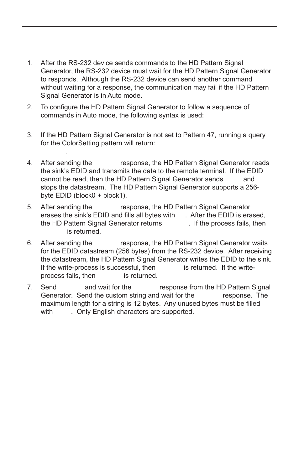 Rs-232 commands | Gefen GTB-HD-SIGGEN User Manual | Page 87 / 92