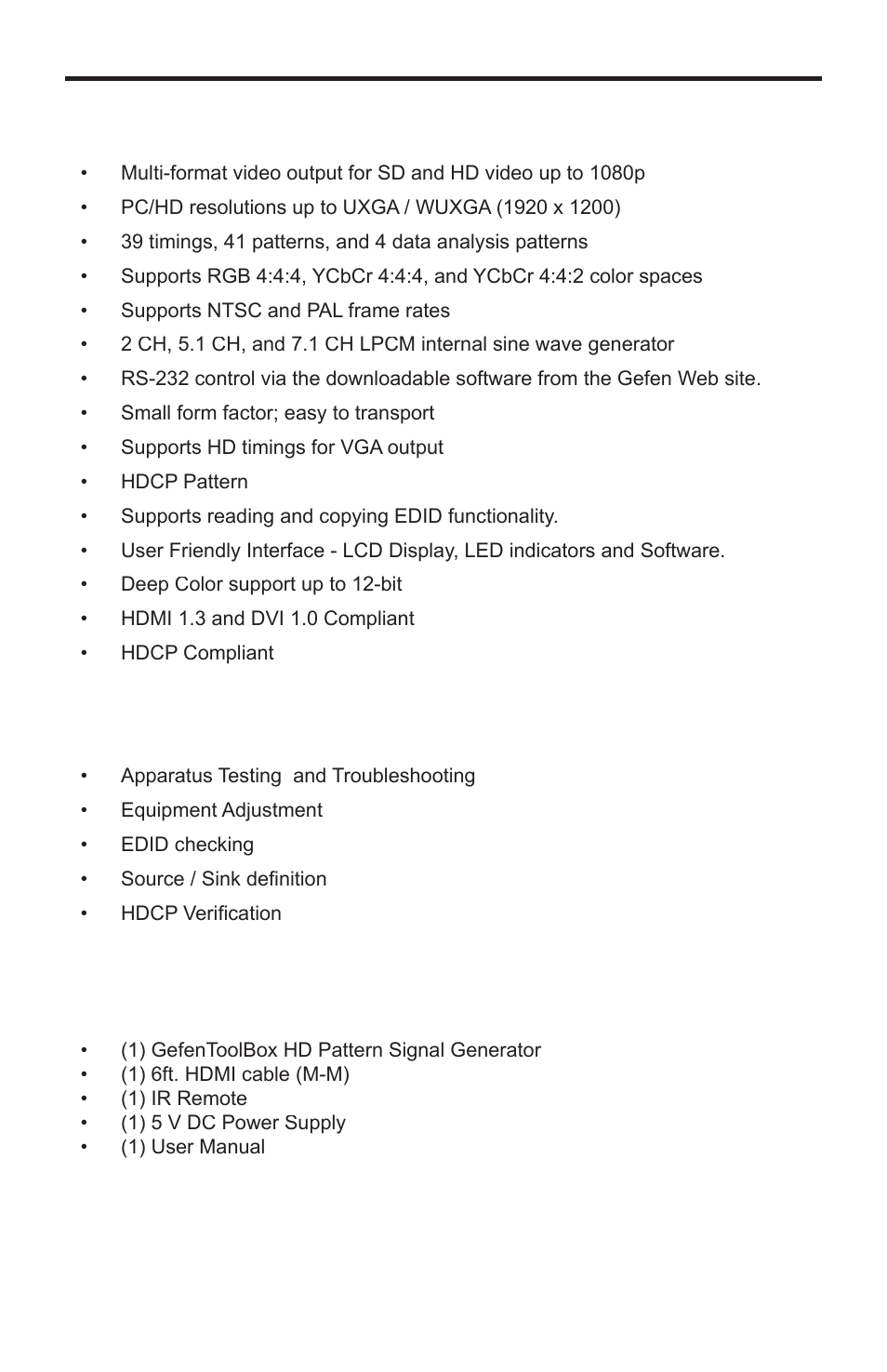 Features | Gefen GTB-HD-SIGGEN User Manual | Page 9 / 92