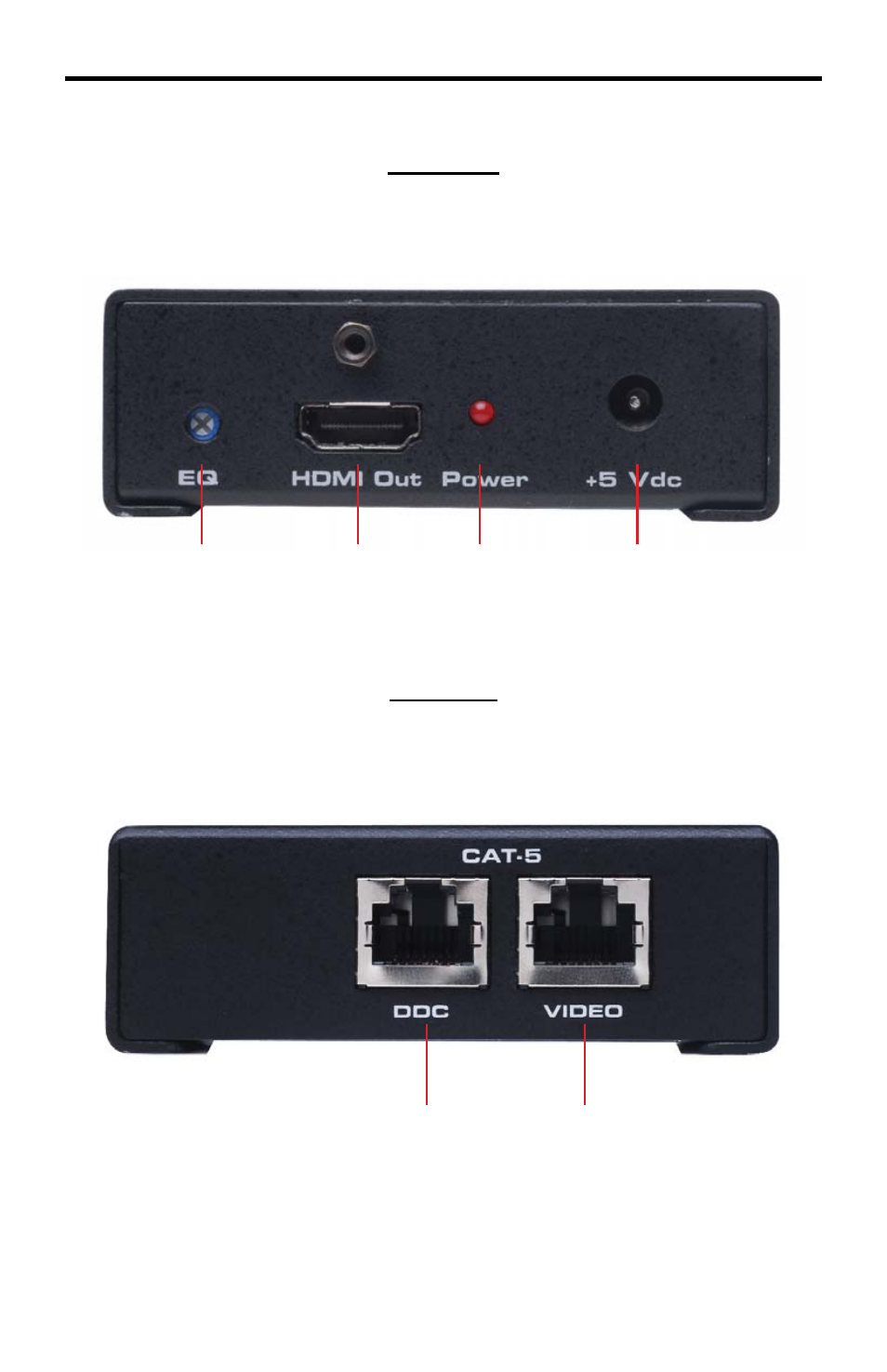 Receiver panel layout | Gefen EXT-HDMI-CAT5-145 User Manual | Page 9 / 16