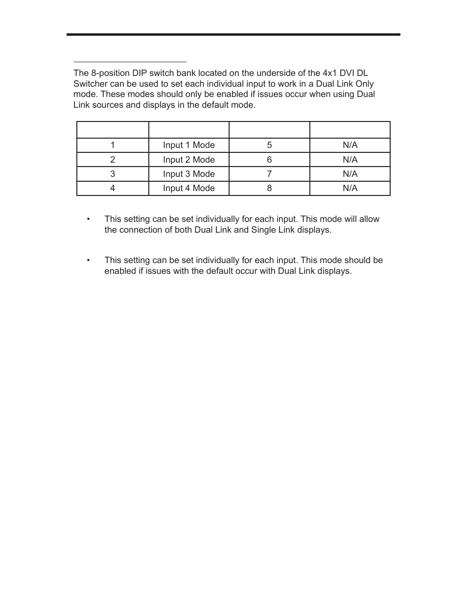 Dl (dual link) only modes | Gefen EXT-DVI-441DL User Manual | Page 15 / 31