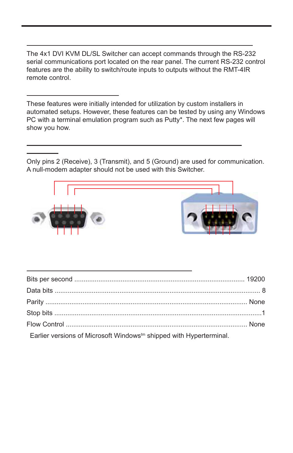 Rs-232 serial control | Gefen EXT-DVIKVM-441DL User Manual | Page 16 / 31
