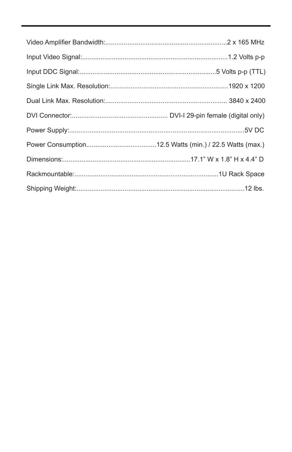 Specifications | Gefen EXT-DVIKVM-441DL User Manual | Page 26 / 31