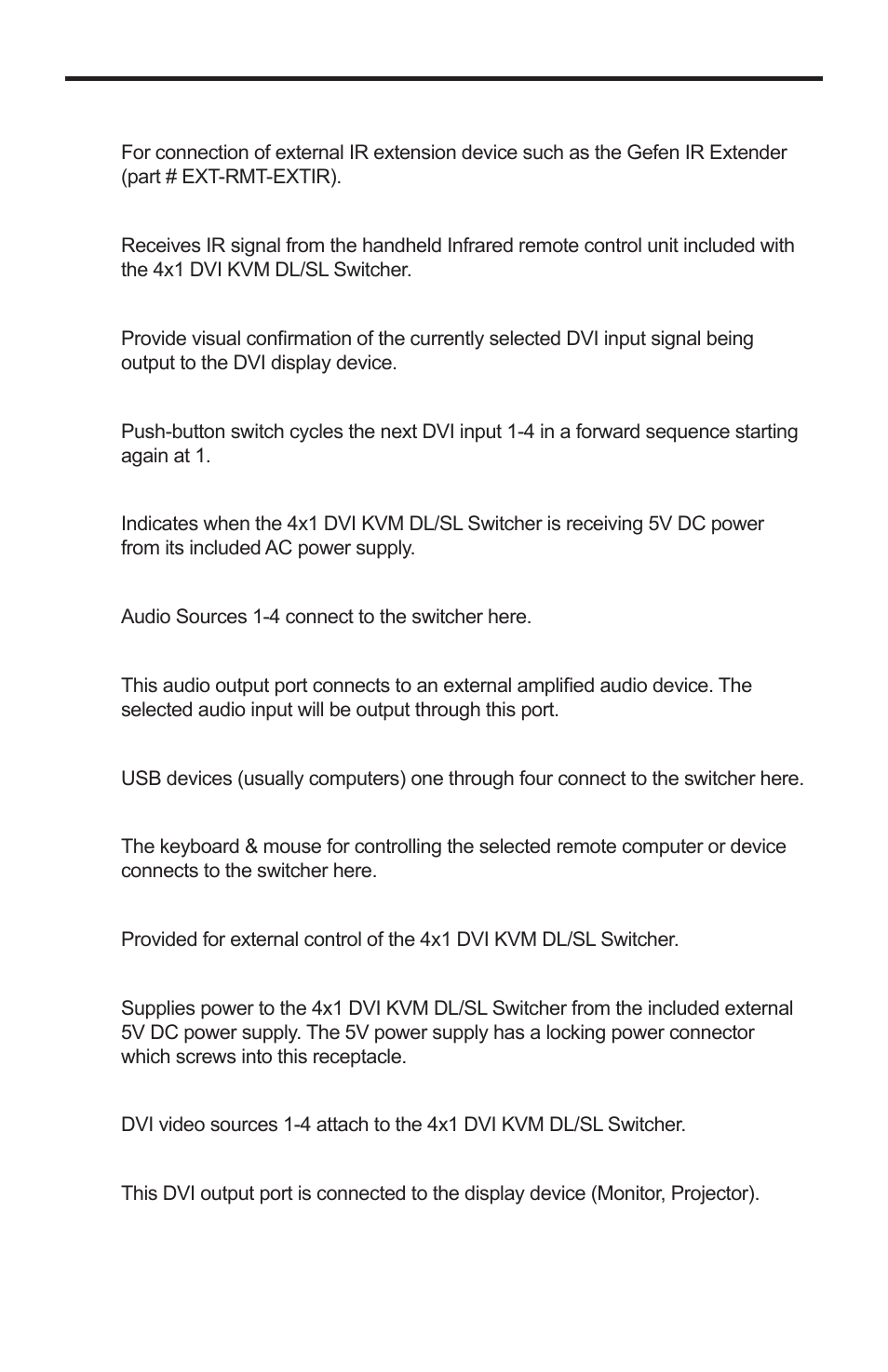 Panel descriptions | Gefen EXT-DVIKVM-441DL User Manual | Page 8 / 31