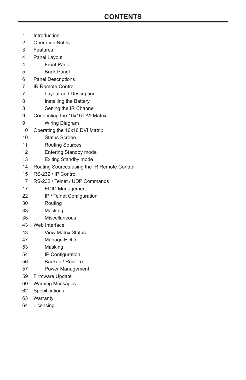 Gefen DVI MATRIX EXT-DVI-16416 User Manual | Page 4 / 72