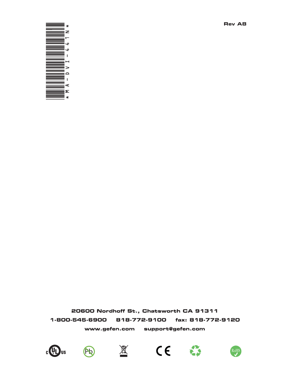 Gefen 4x1 DVI Switcher User Manual | Page 24 / 24