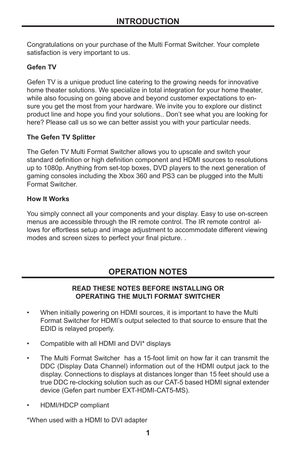Introduction | Gefen GTV-MFS User Manual | Page 5 / 24