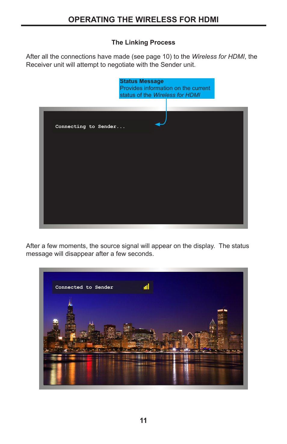 Operating the wireless for hdmi | Gefen GTV-WHD-1080P-LR-BLK User Manual | Page 15 / 37