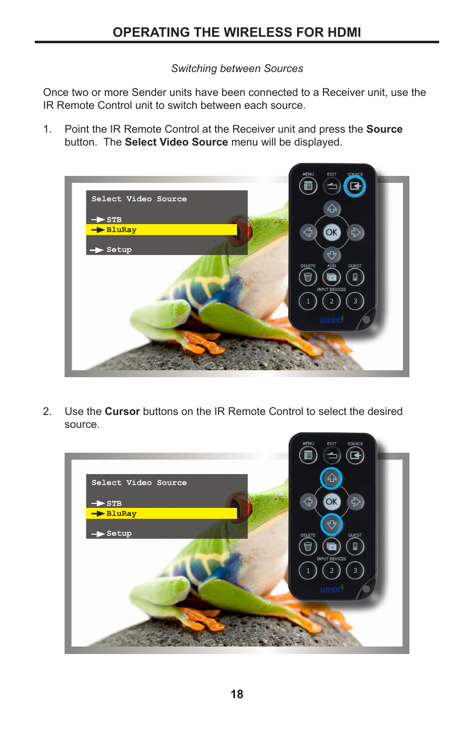 Operating the wireless for hdmi | Gefen GTV-WHD-1080P-LR-BLK User Manual | Page 22 / 37