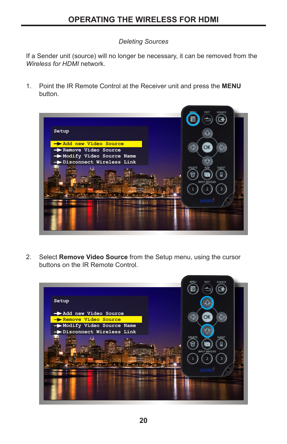 Operating the wireless for hdmi | Gefen GTV-WHD-1080P-LR-BLK User Manual | Page 24 / 37