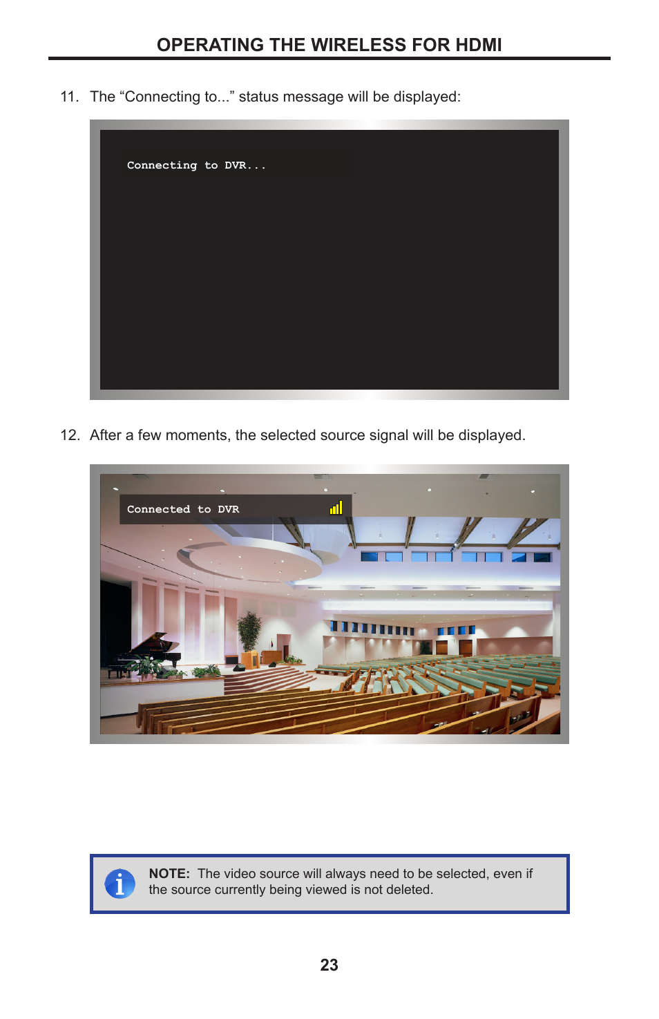 Operating the wireless for hdmi | Gefen GTV-WHD-1080P-LR-BLK User Manual | Page 27 / 37