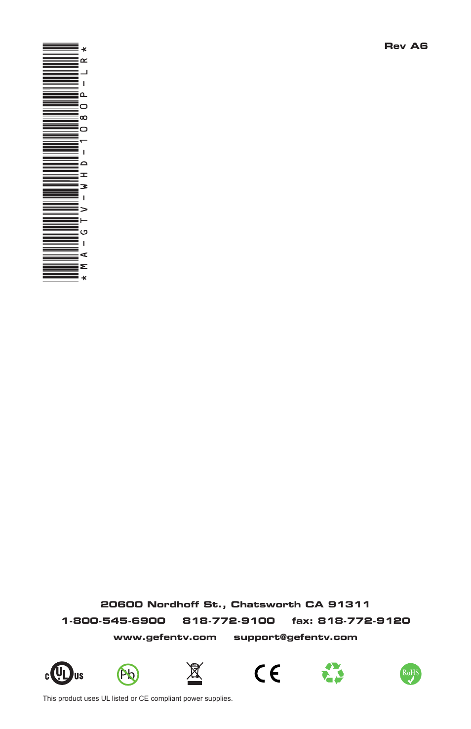 Gefen GTV-WHD-1080P-LR-BLK User Manual | Page 37 / 37