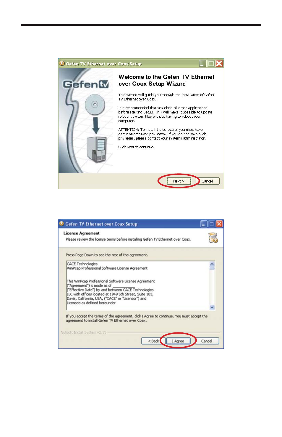 Ethernet over coax software installation | Gefen GTV-ETH-2COAX User Manual | Page 12 / 33