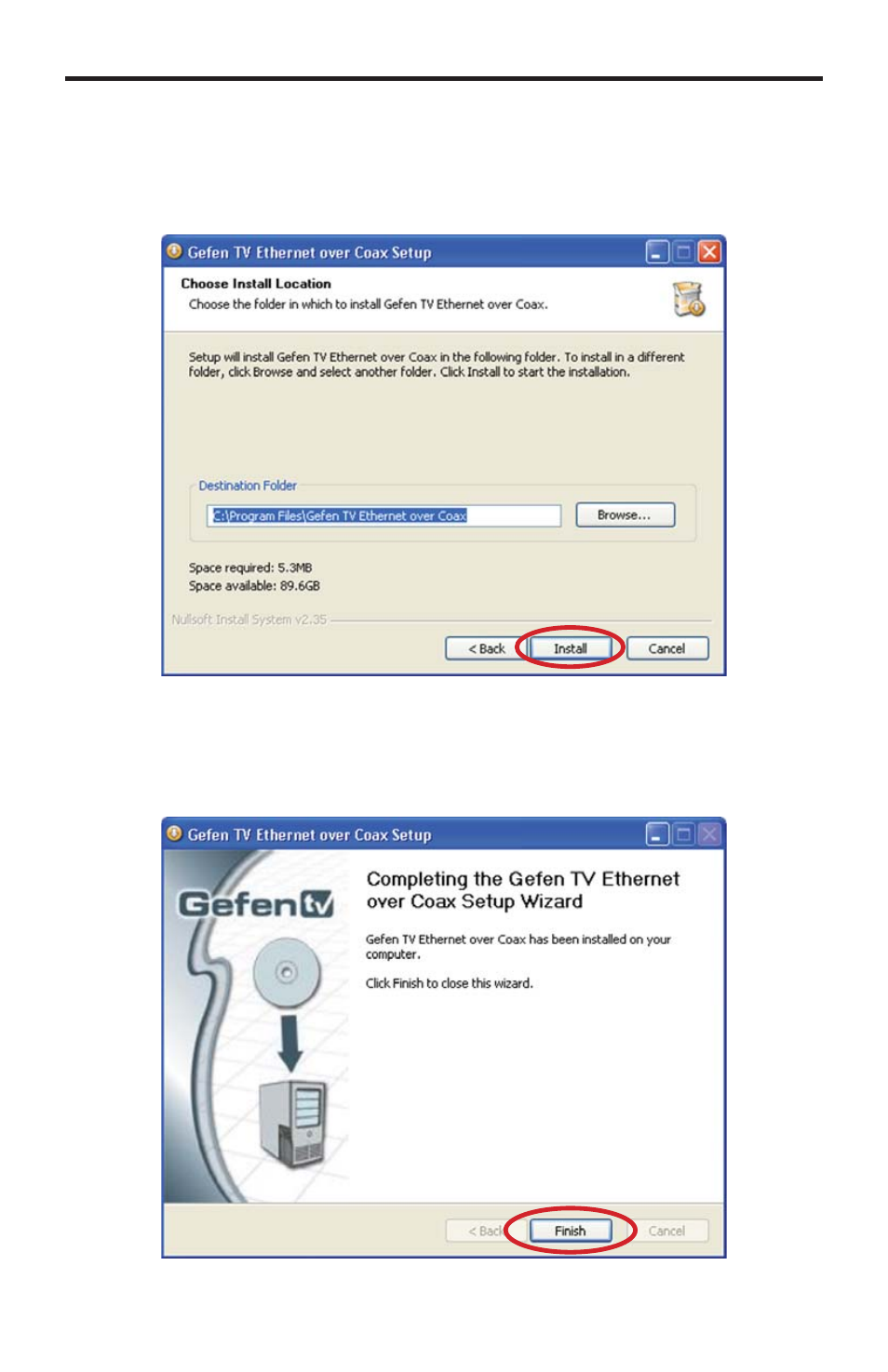 Ethernet over coax software installation | Gefen GTV-ETH-2COAX User Manual | Page 13 / 33