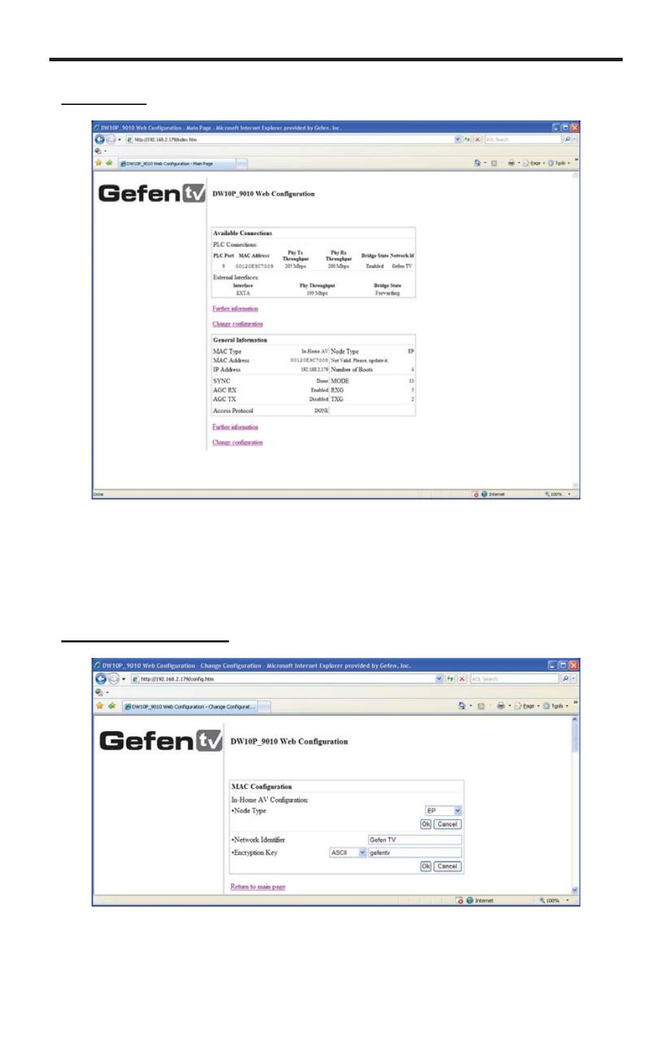 Web configuration | Gefen GTV-ETH-2COAX User Manual | Page 28 / 33