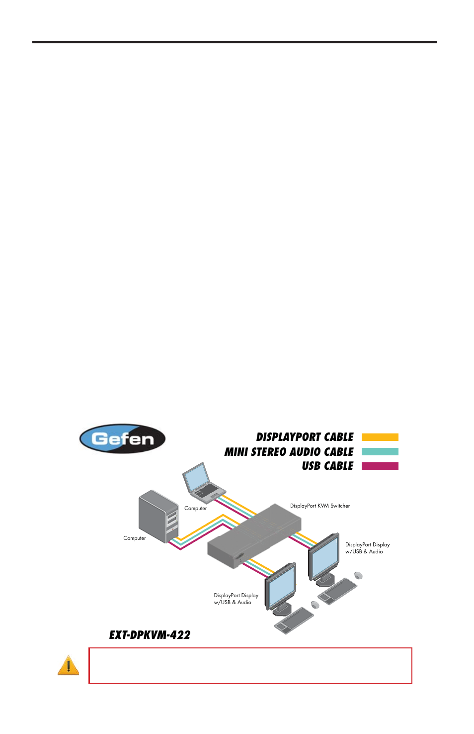 Connecting the 2x2 dpkvm switch | Gefen EXT-DPKVM-422 User Manual | Page 9 / 19