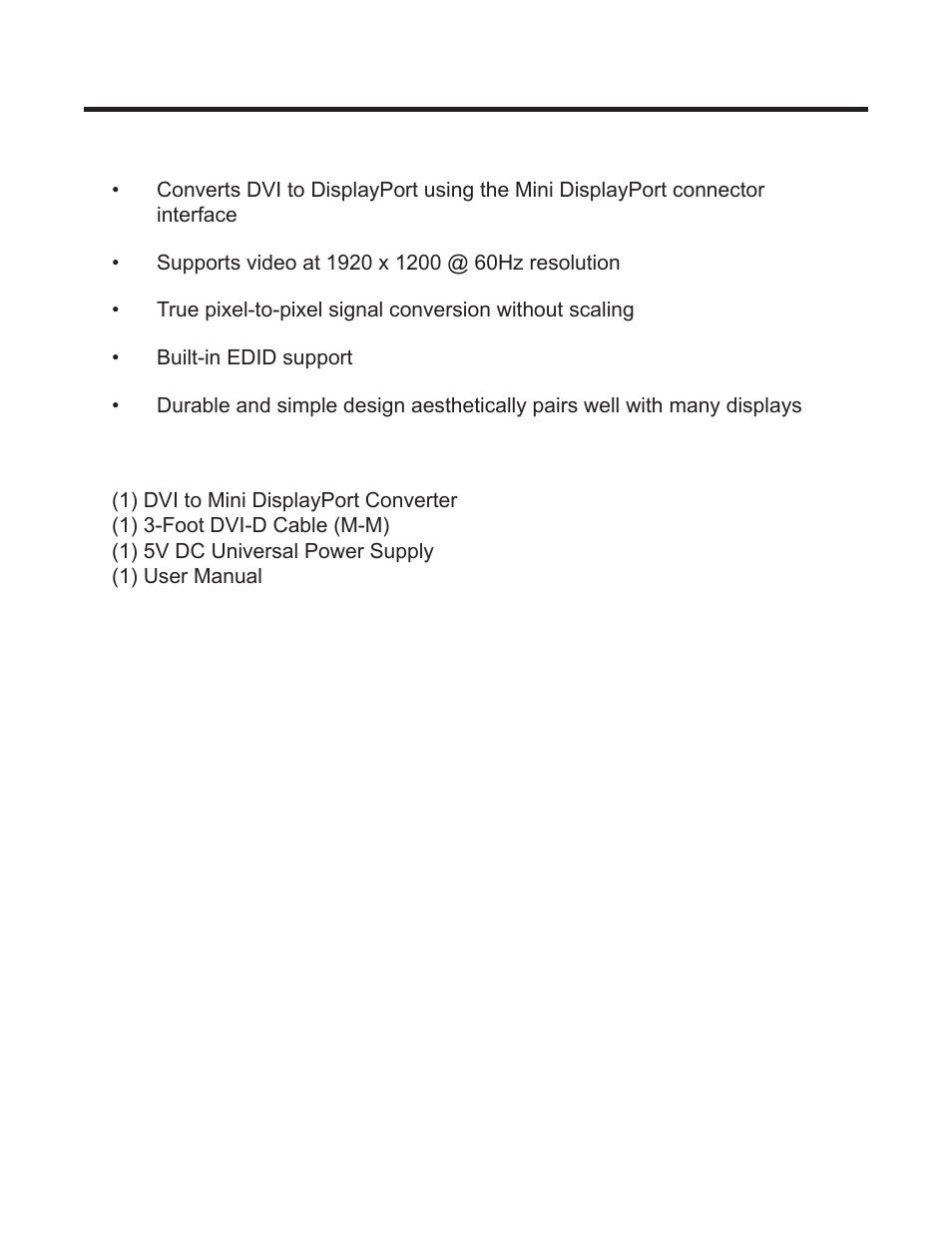 Features | Gefen EXT-DVI-2-MDP User Manual | Page 6 / 10