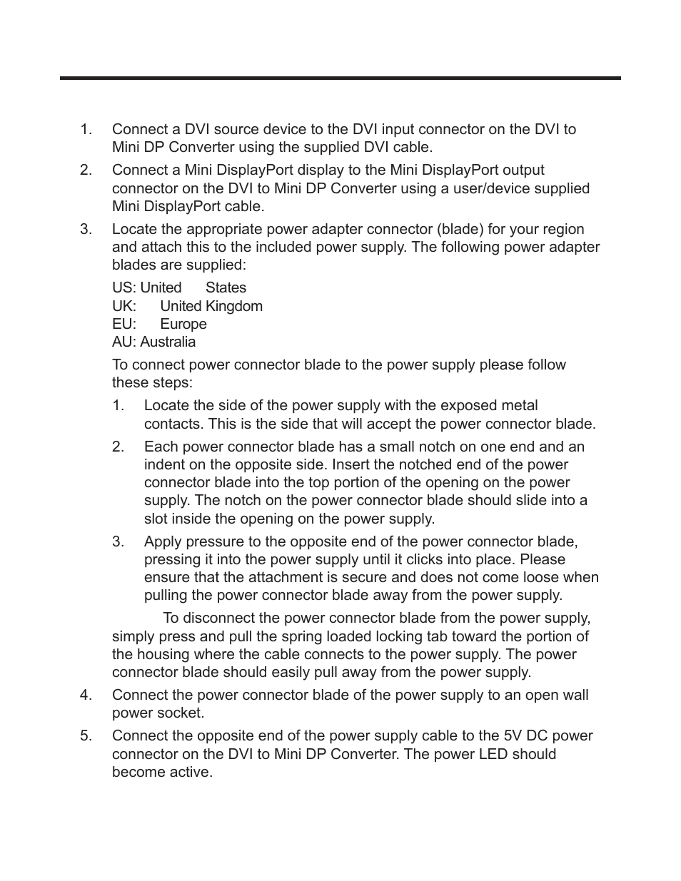 Connecting the dvi to mini dp converter | Gefen EXT-DVI-2-MDP User Manual | Page 9 / 10