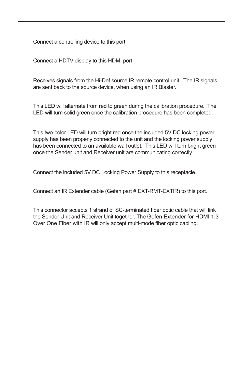 Receiver unit descriptions | Gefen EXT-HDMI1.3-1FO User Manual | Page 11 / 20