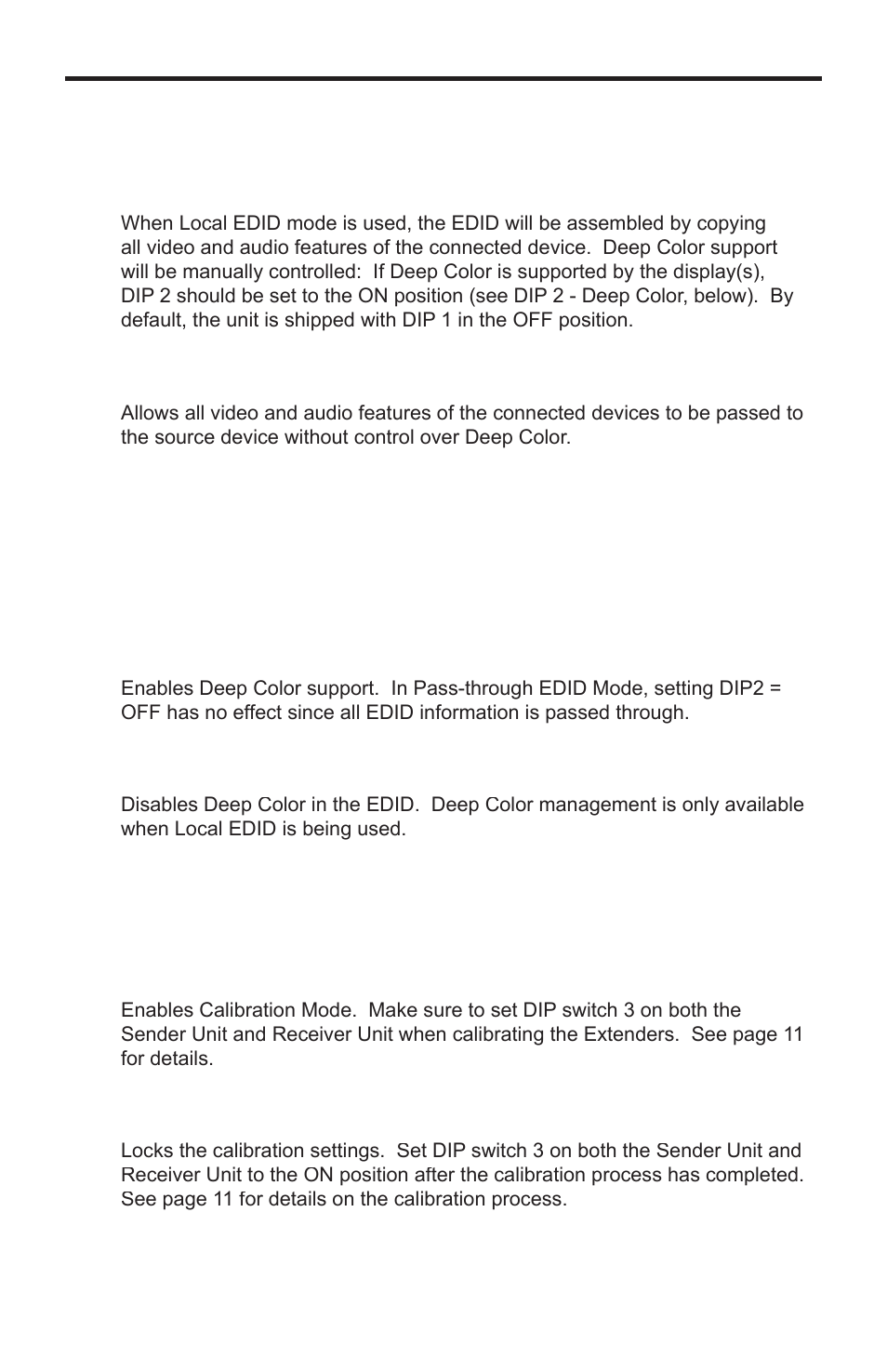 Dip switch configuration | Gefen EXT-HDMI1.3-1FO User Manual | Page 14 / 20