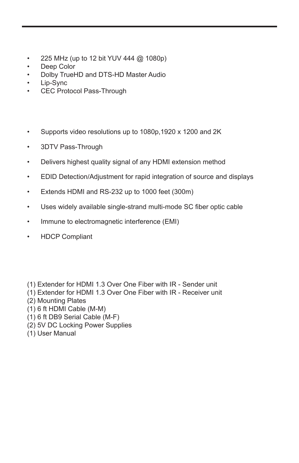 Features | Gefen EXT-HDMI1.3-1FO User Manual | Page 7 / 20