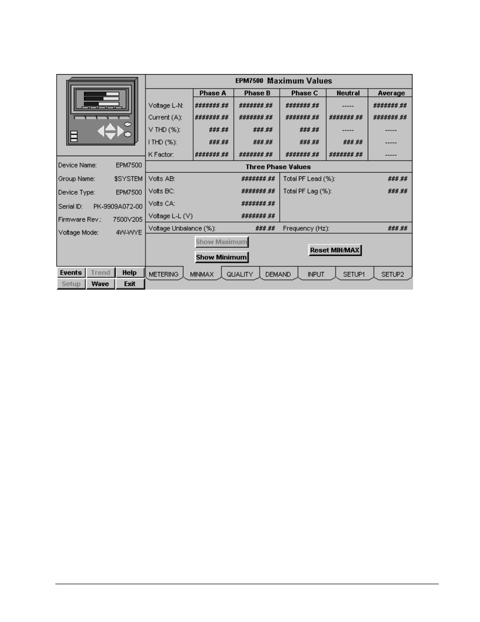 Min/max tab | GE DEH-210 User Manual | Page 135 / 220