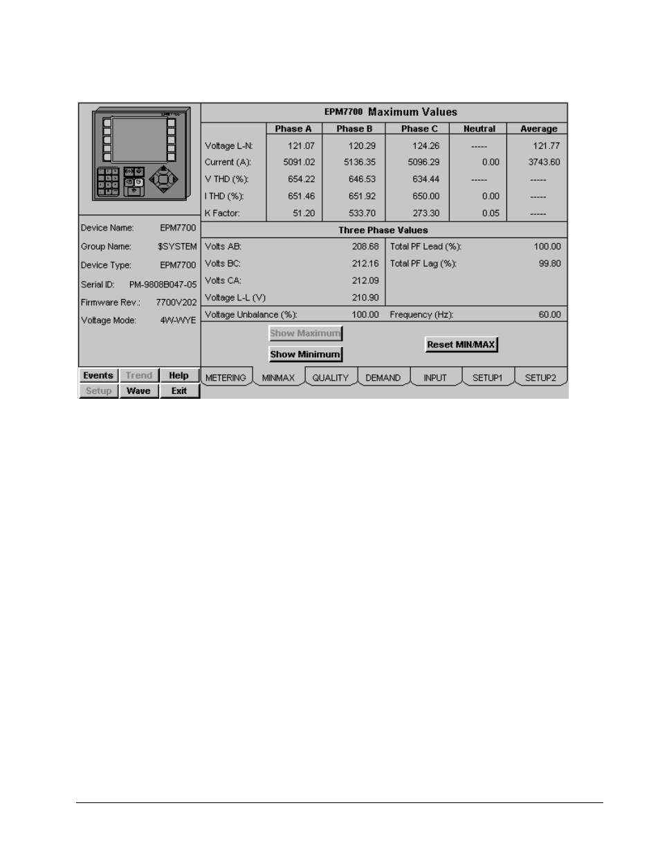 Min/max tab | GE DEH-210 User Manual | Page 145 / 220