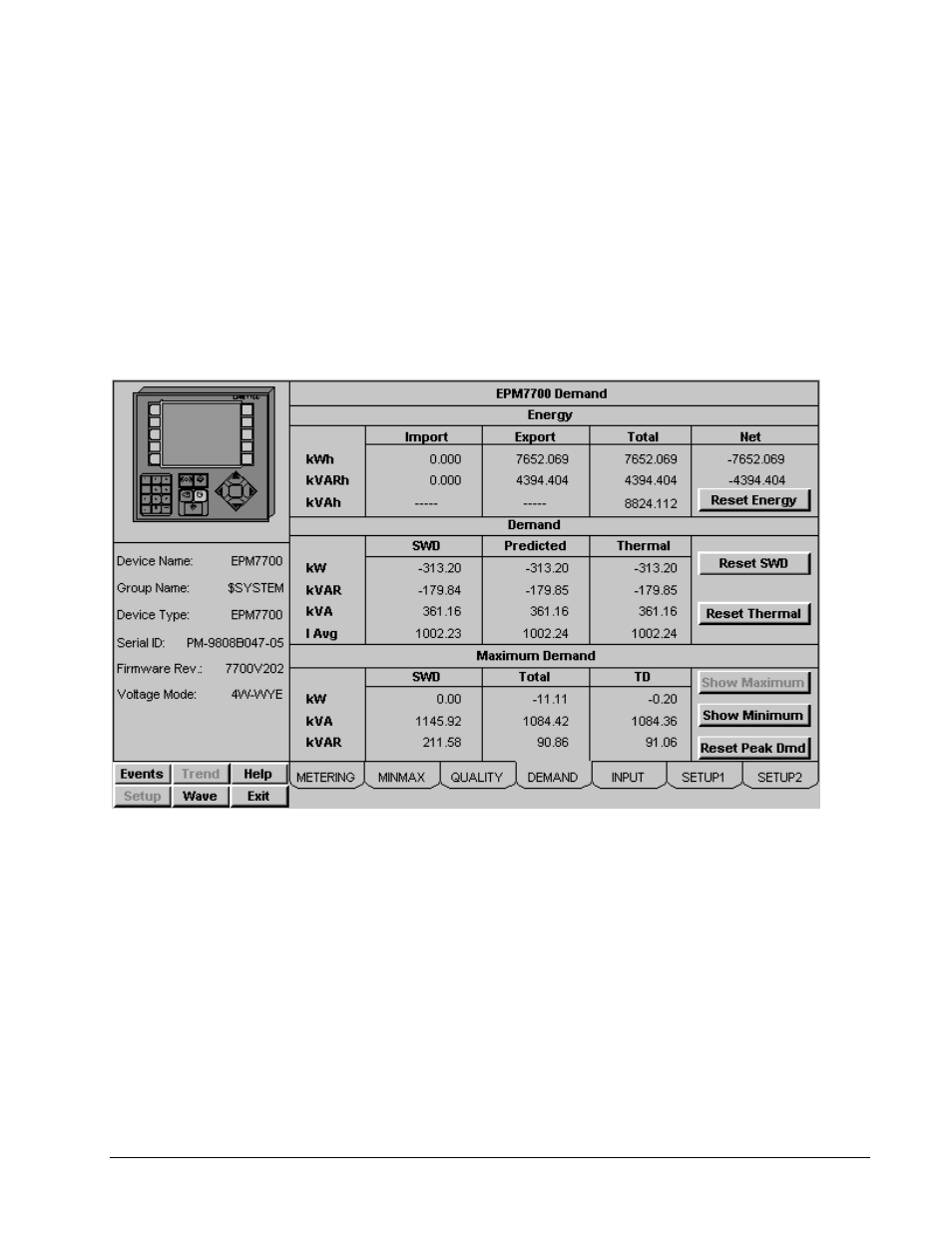 Demand tab | GE DEH-210 User Manual | Page 147 / 220