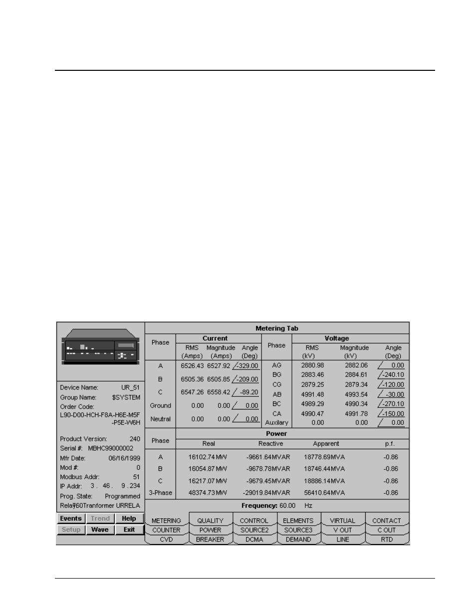 Universal relay, Metering tab | GE DEH-210 User Manual | Page 153 / 220