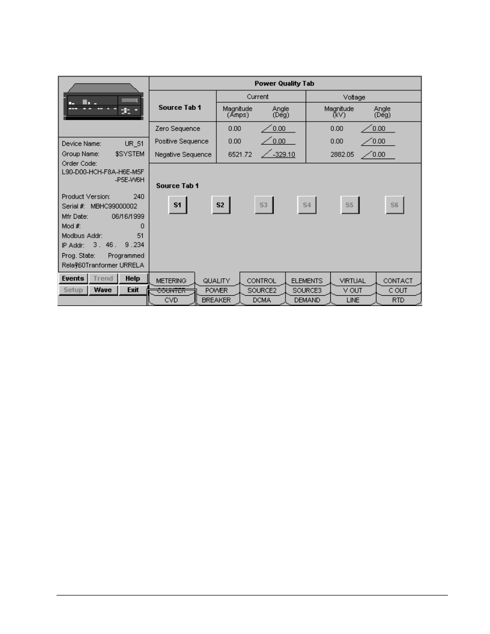 Power quality tab | GE DEH-210 User Manual | Page 155 / 220