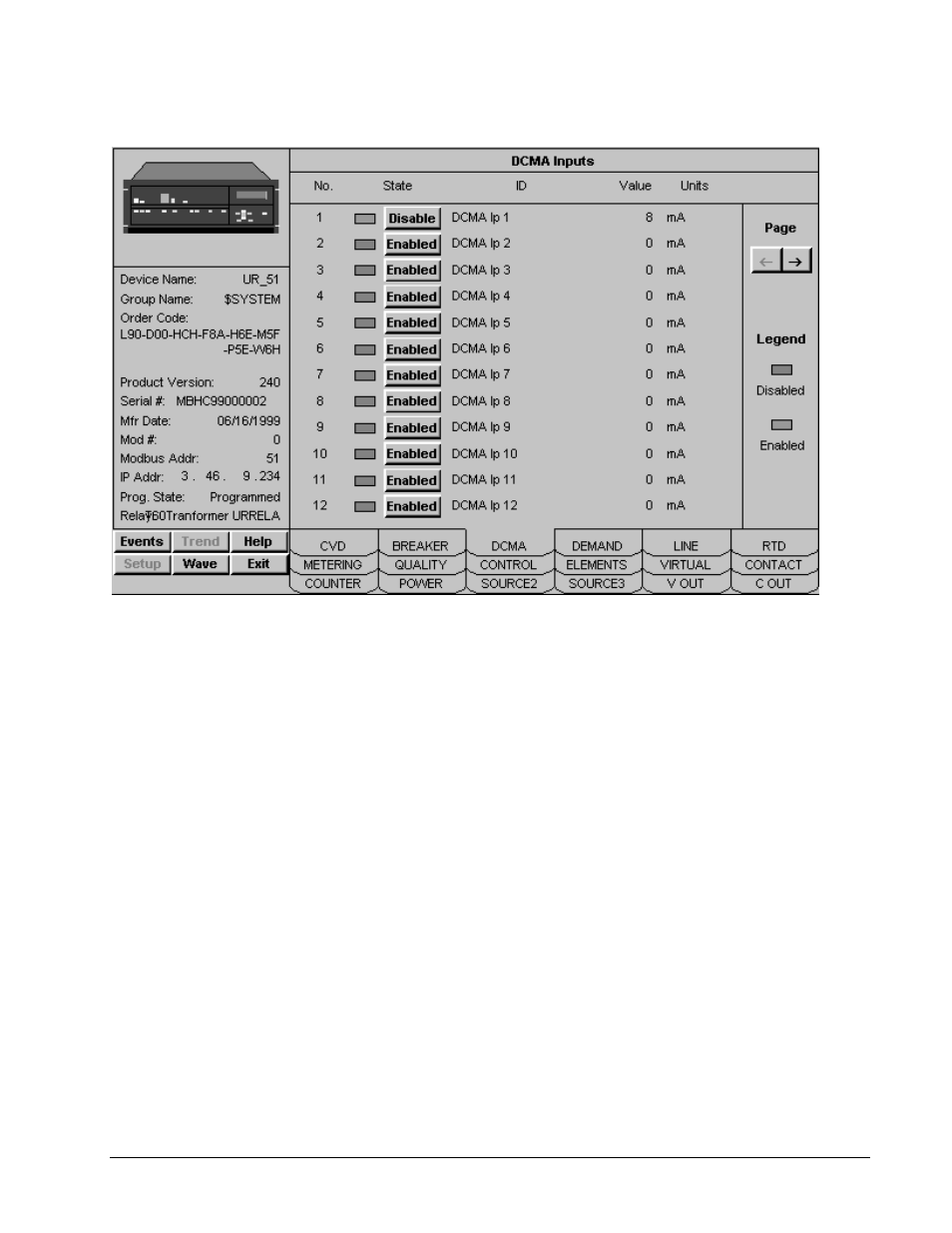 Dcma tab, Dcma inputs | GE DEH-210 User Manual | Page 165 / 220