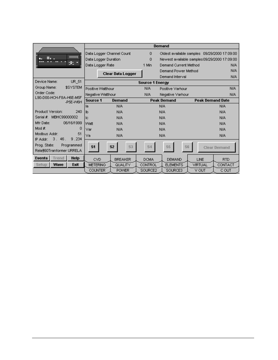 Demand tab | GE DEH-210 User Manual | Page 167 / 220