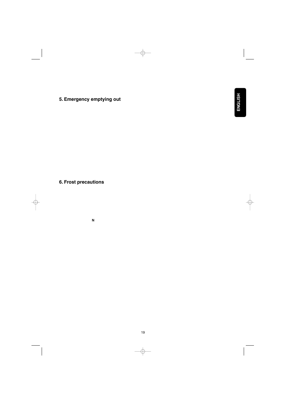 Emergency emptying out, Frost precautions | Electrolux EW 1063 S User Manual | Page 19 / 86