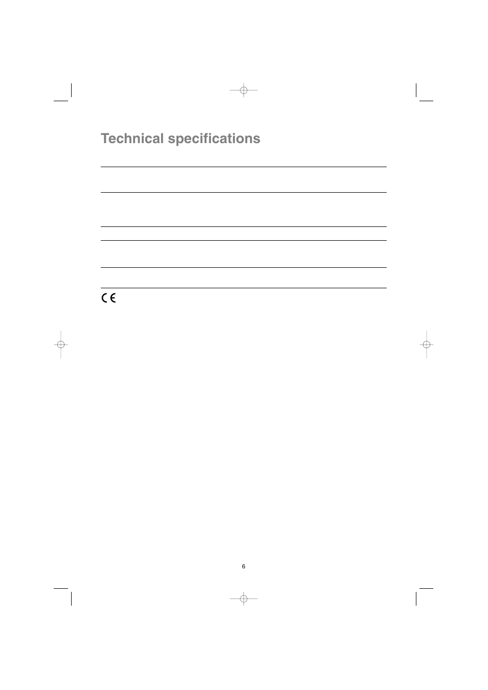 Technical specifications | Electrolux EW 1063 S User Manual | Page 6 / 86