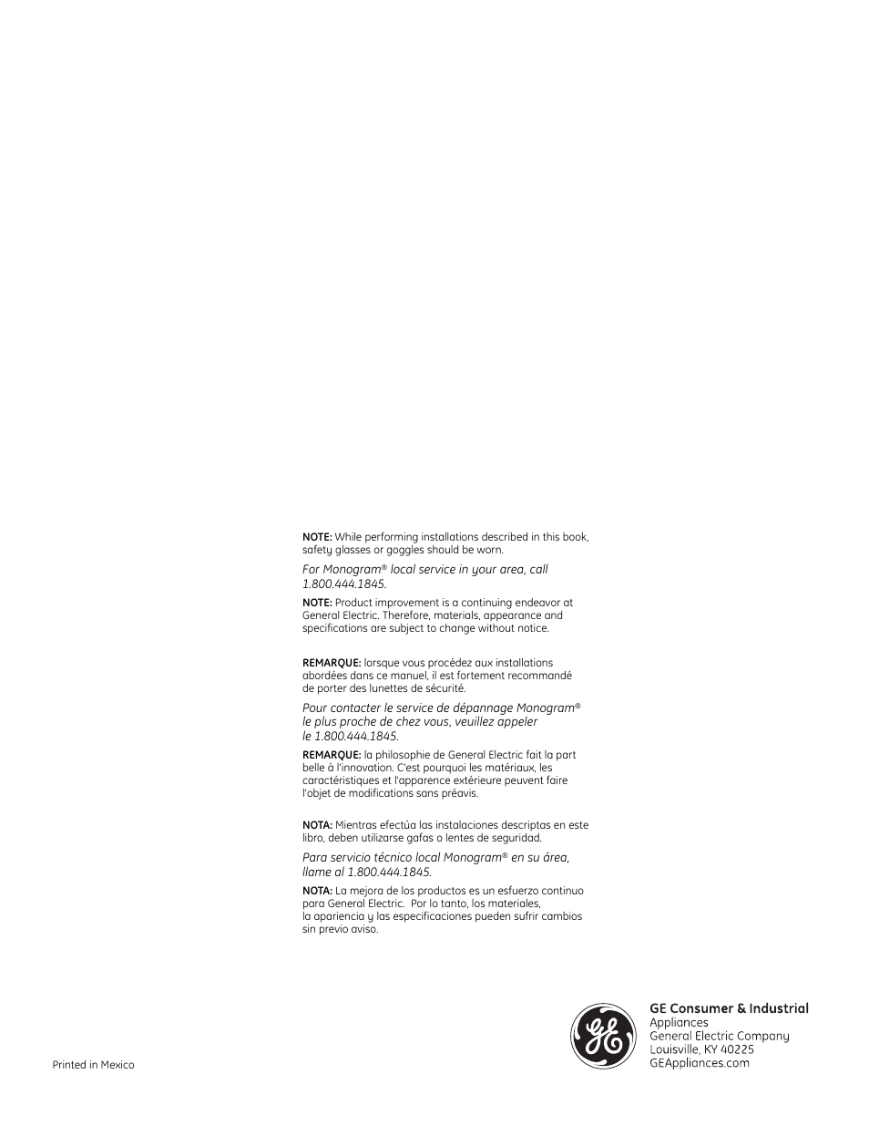 GE Monogram ZDP364LD User Manual | Page 68 / 68