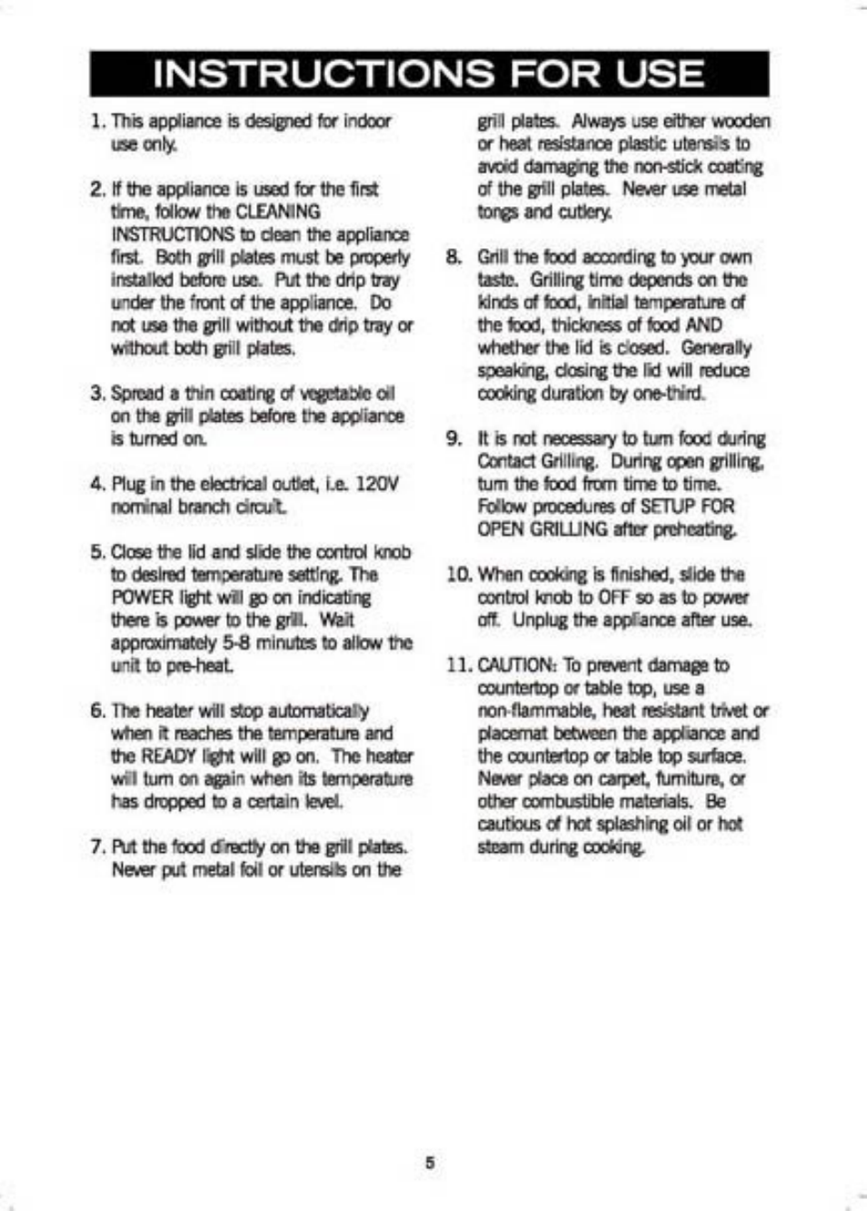 Instructions for use | GE 169039 User Manual | Page 3 / 14
