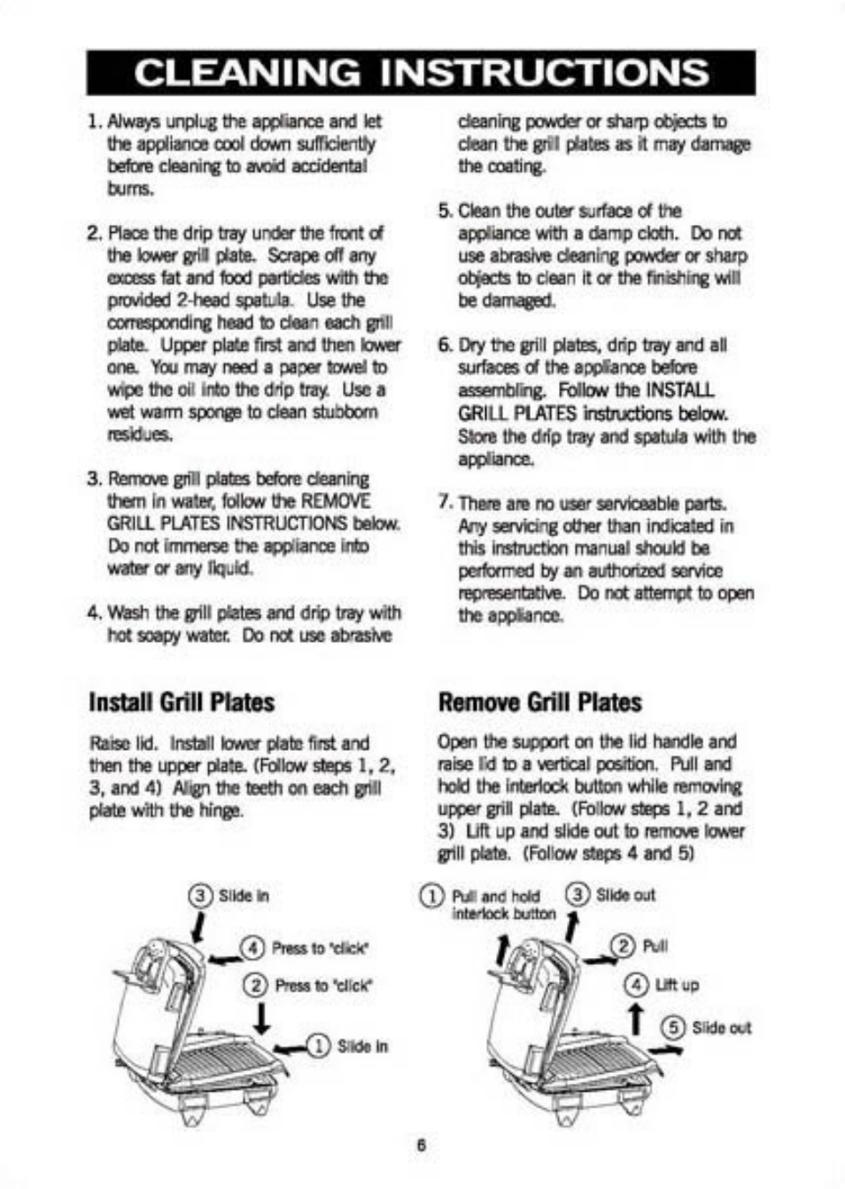 Cleaning instructions | GE 169039 User Manual | Page 5 / 14