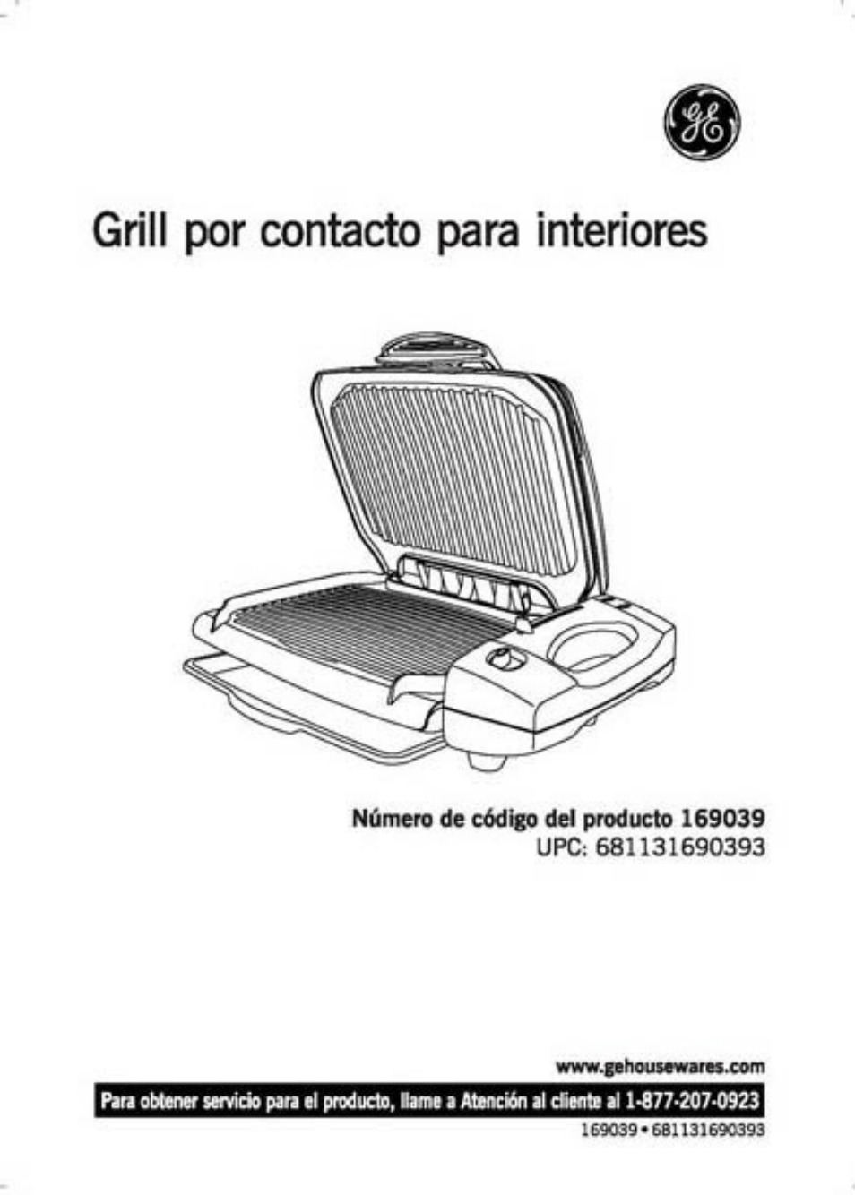 Grill por contacto para interiores | GE 169039 User Manual | Page 8 / 14