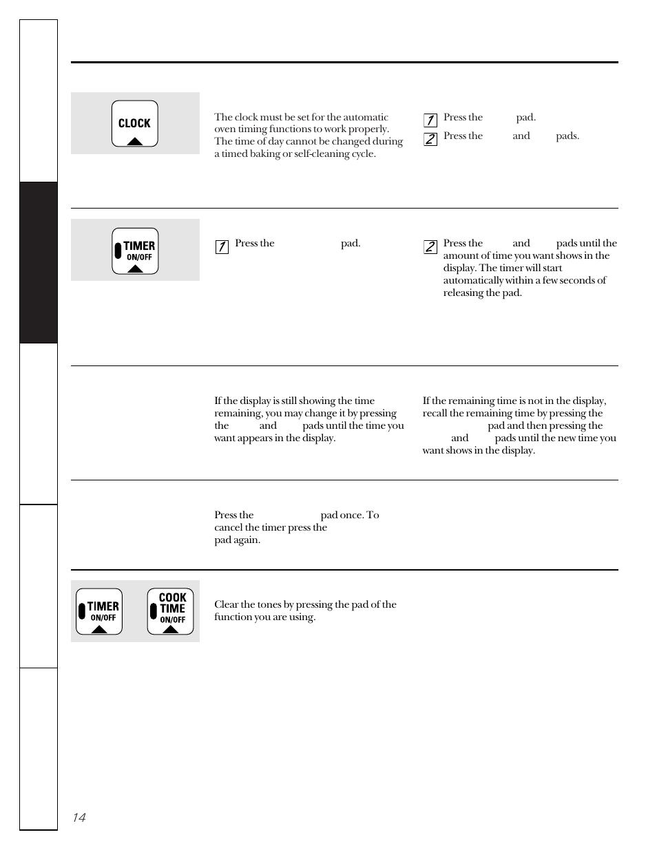 Using the clock and timer | GE 49-8830-1A User Manual | Page 14 / 35