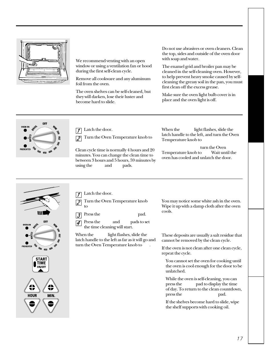 Using the self-cleaning oven | GE 49-8830-1A User Manual | Page 17 / 35