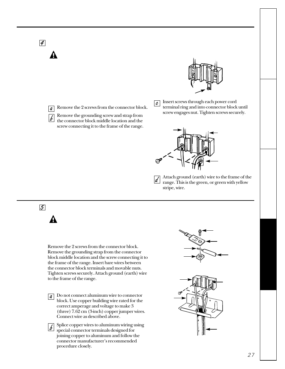 Anti-tip bracket, Warning, Tr oubleshooting t ips operating instr uctions | GE 49-8830-1A User Manual | Page 27 / 35