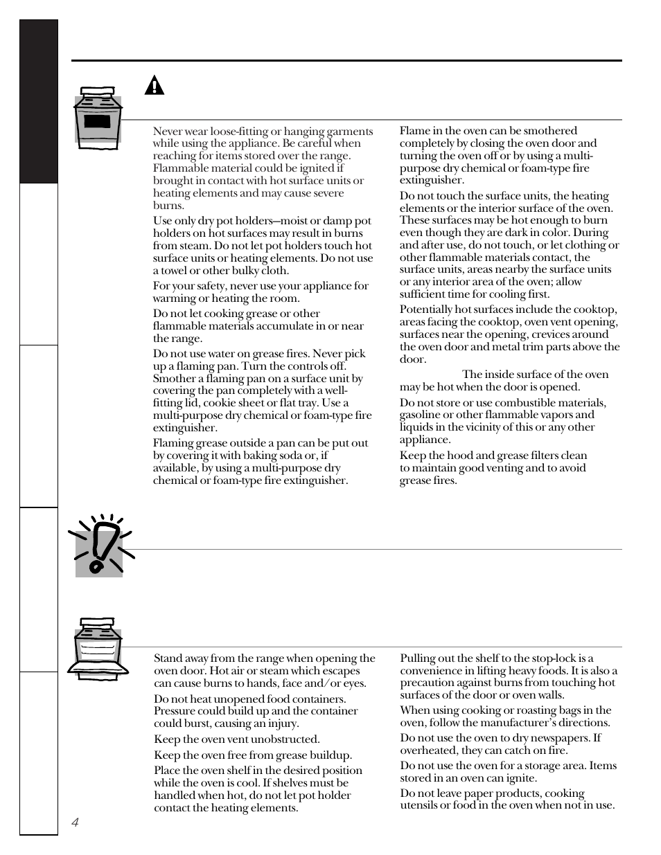 Oven, Oven , 5, Warning | Safety precautions when cooking pork, Operating instr uctions | GE 49-8830-1A User Manual | Page 4 / 35
