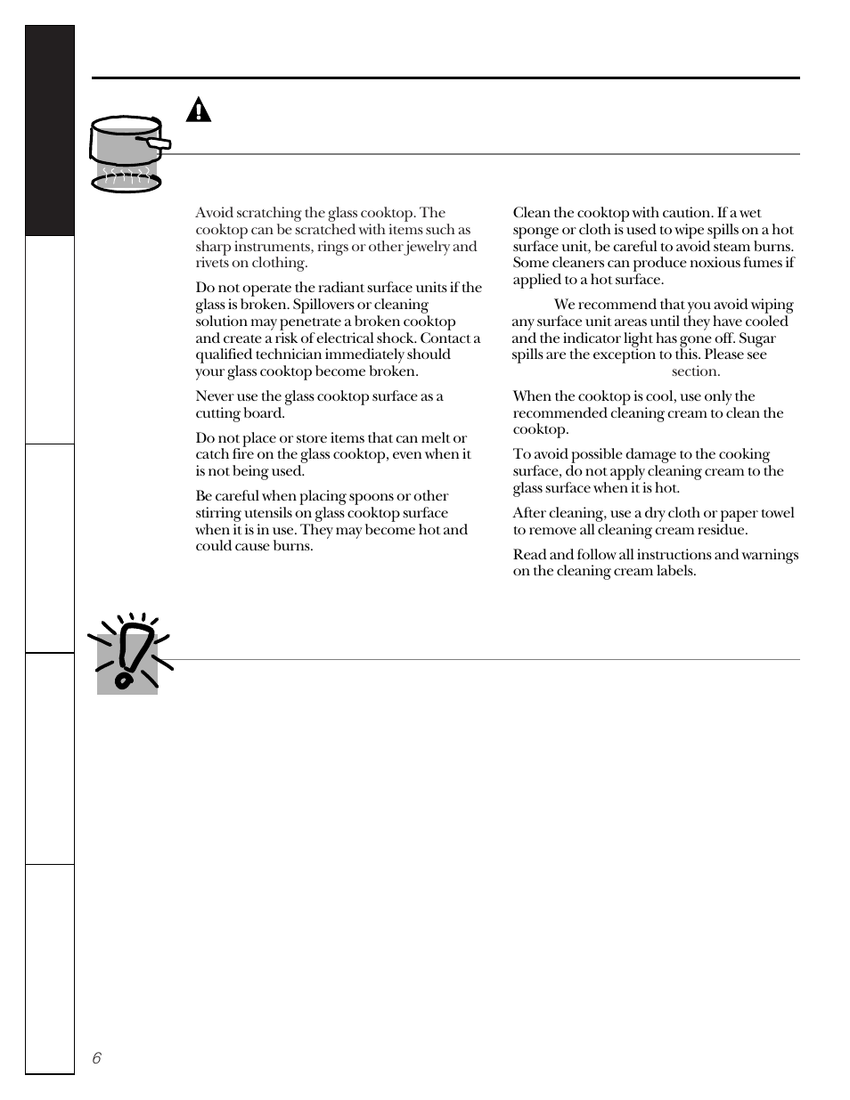 Radiant surface units, Warning, Radiant surface units remember | Save these instructions, Operating instr uctions | GE 49-8830-1A User Manual | Page 6 / 35