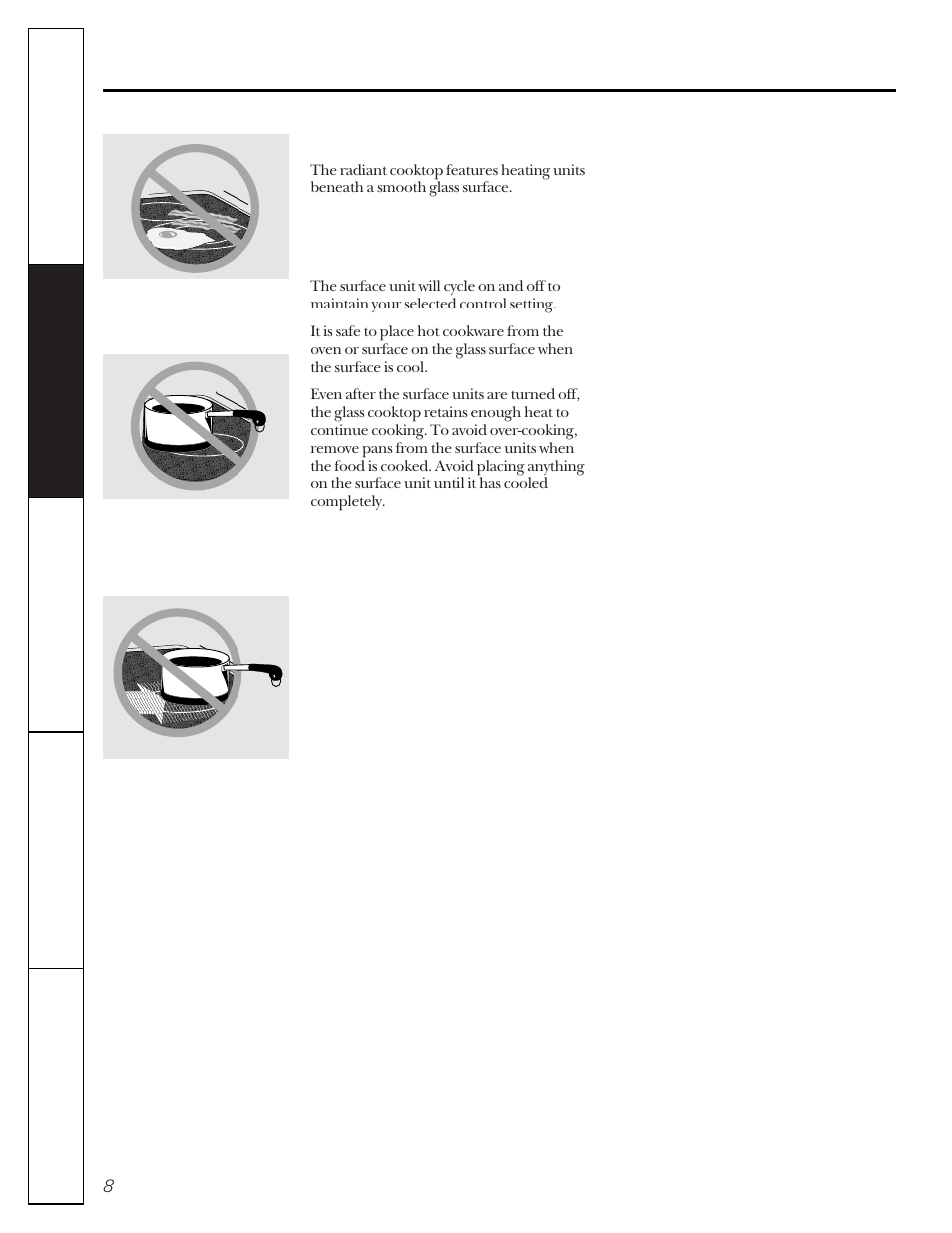 Using the surface units, About the radiant surface units | GE 49-8830-1A User Manual | Page 8 / 35