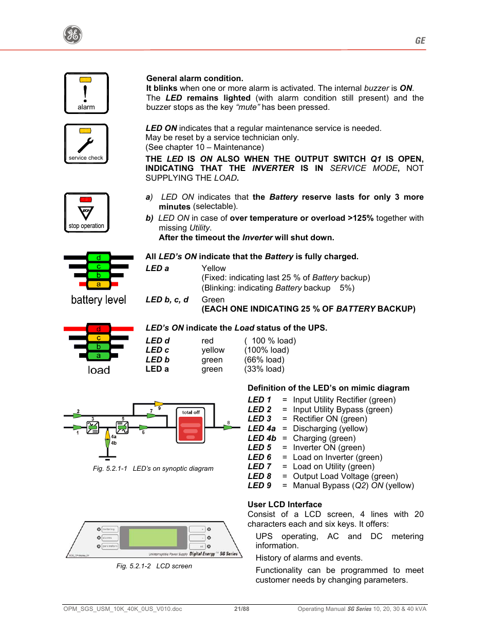 GE SG SERIES 20 User Manual | Page 21 / 88