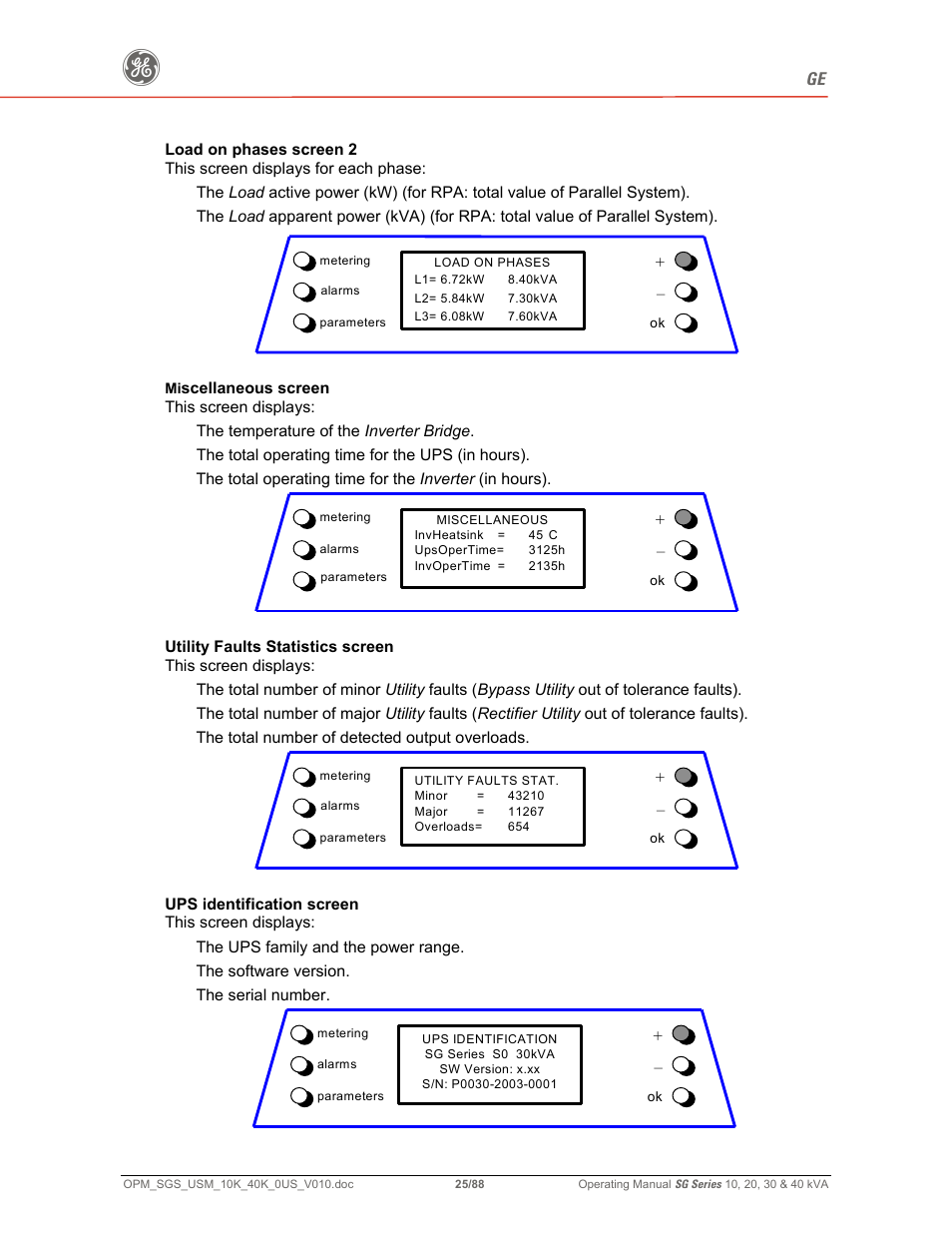 GE SG SERIES 20 User Manual | Page 25 / 88